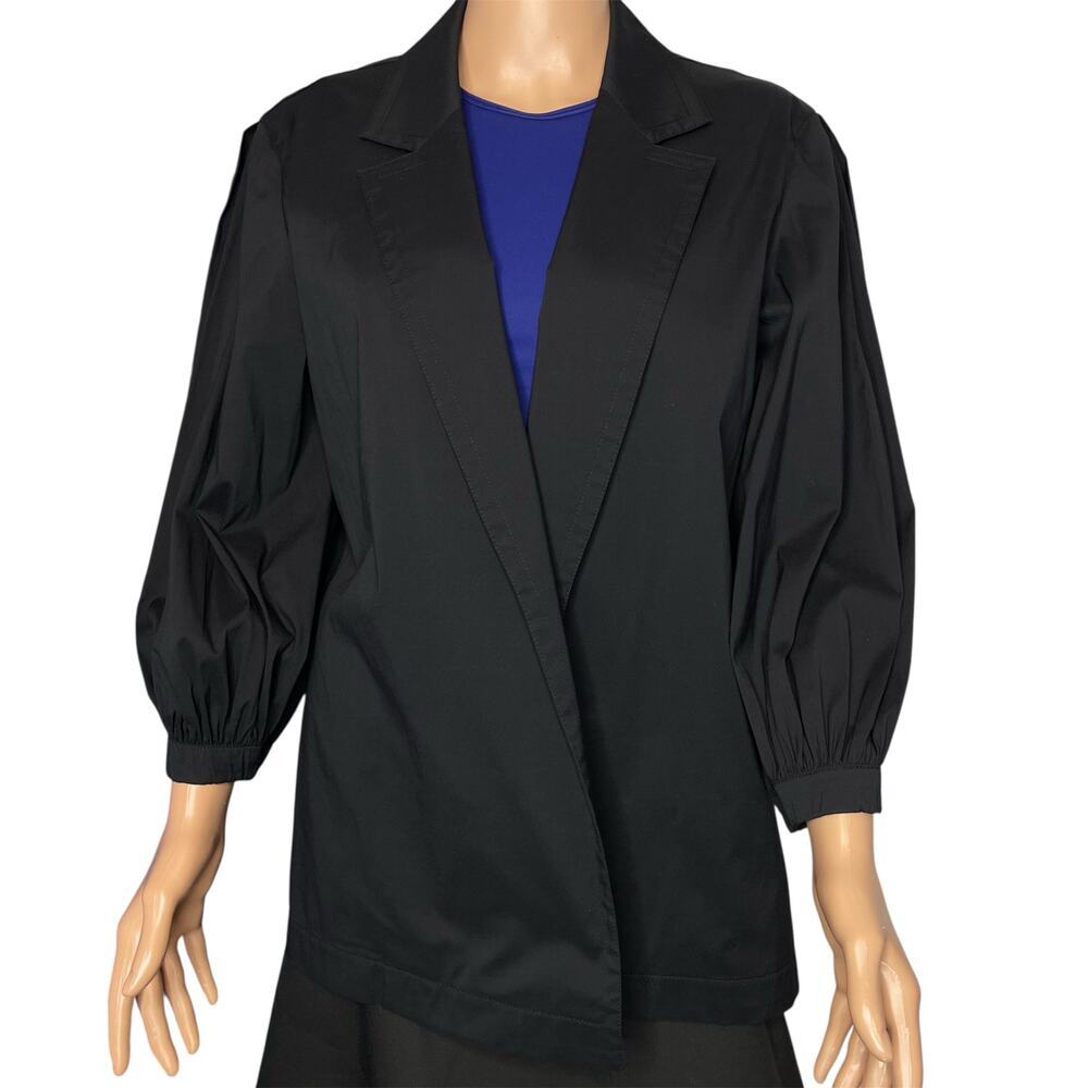 Lafayette 148 NY Tailored Stretch Blazer Black Size S Open Front Collared Jacket - Picture 1 of 11